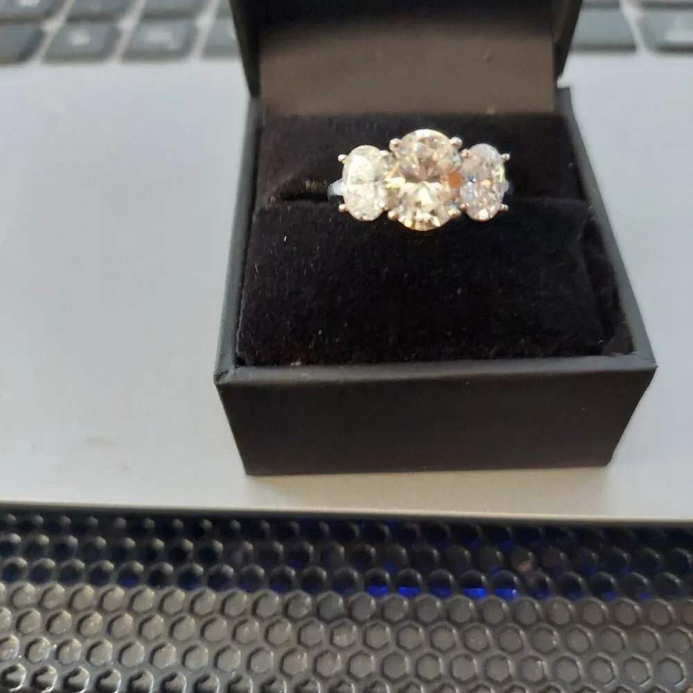 Macy's Moissanite Three Stone Ring (4 ct. t.w.)